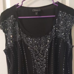 Beautiful Black & Sequins Short Sleeve